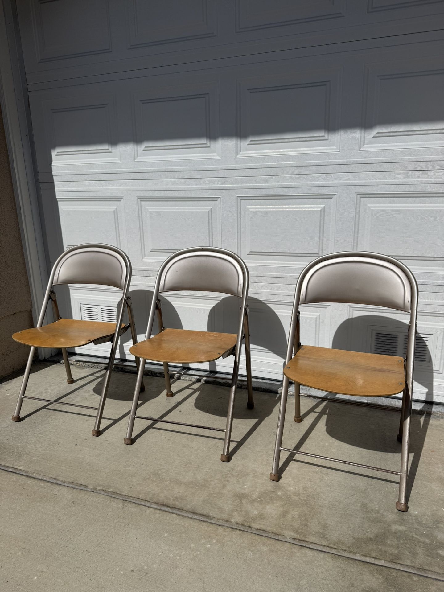Vintage American Seating Co. Folding Chairs – Set of 3