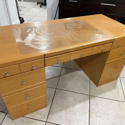Solid Wood Honey Oak Desk