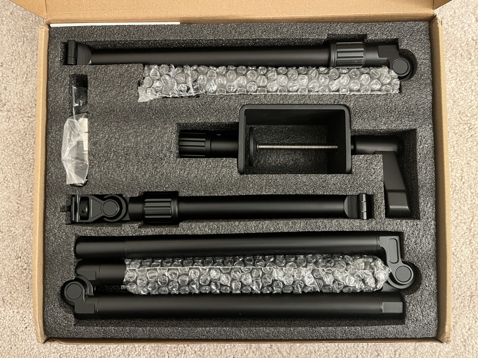 Overhead Camera Desk Mount Rig with 2 boom arms