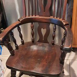 Antique solid wood chair - $145