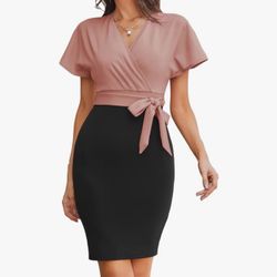 GRACE KARIN Women's Business Pencil Dress Short Sleeve Size 2XL