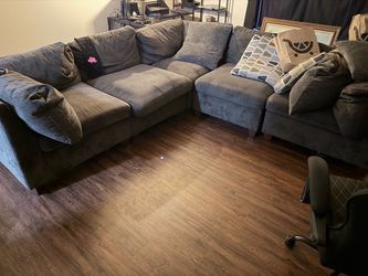 Gray Fabric Sectional Sofa