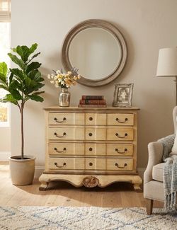 Vintage Distressed Cream Dresser
