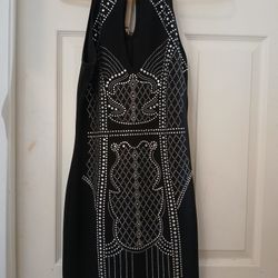 Rhinestone Black Evening Dress Size Small Nwot