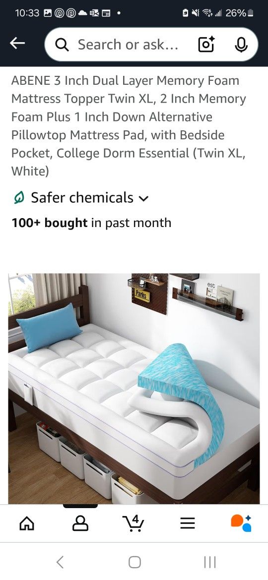 College Dorm Matteress Topper