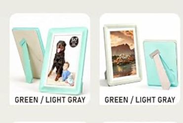 5x7 Photo Frames Green and Light Gray Set