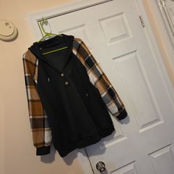 Bloomchic Black And Brown Long Sleeve Hoodie