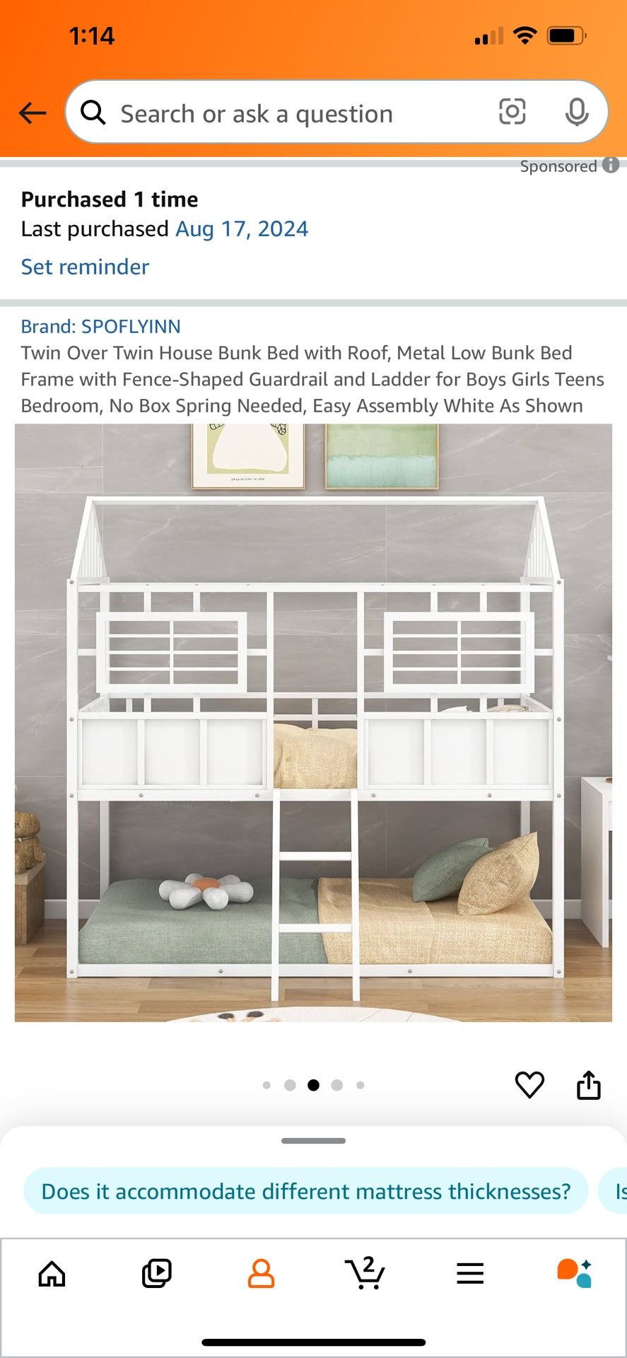 Twin Over Twin House Bunk Bed with Roof