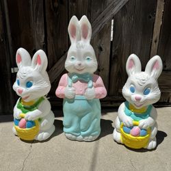 Vintage Blow Molds Easter Bunny 