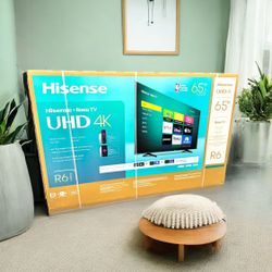 HD318 65” Hisense smart 4k Roku led tv 
