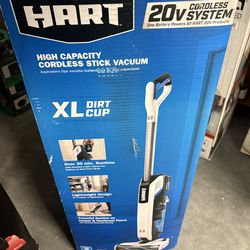 HART 20-Volt High Capacity Cordless Stick Vacuum Kit.