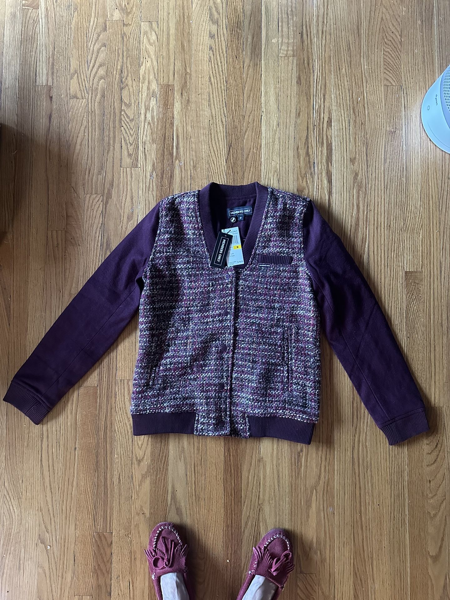 Members Only Burgundy Tweed Jacket - Women’s Medium