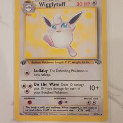 NM! 1999 Pokémon TCG Card Wigglytuff Jungle 32/64 Regular 1st Edition Rare - NM!