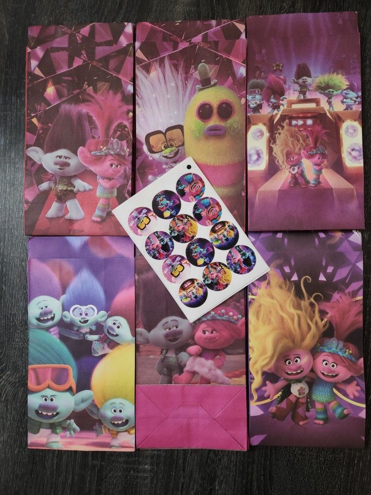 Trolls Birthday bags $6