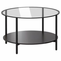 IKEA VITTSJÖ Glass Coffee Table – Black/Brown – Excellent Condition