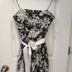 Knee Length Dress With Sash 