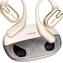 Open Ear Headphones Earbuds wireless - 5.4 Bluetooth Ear Buds with LED Digital Display IPX7 Waterproof, Wireless Headphones Touch Control Air Conducti