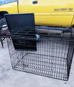 Price Firm X-cond - Folding Metal Double Door Dog Pen Dog Crate