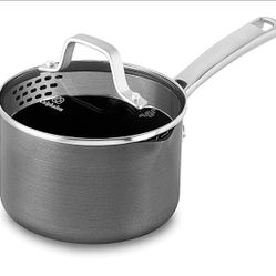 Strainer Glass LID And Pan Calphalon 1.5 Quart Sauce Pan