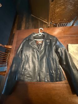 Women’s Leather Motorcycle Jacket with Braided Detail