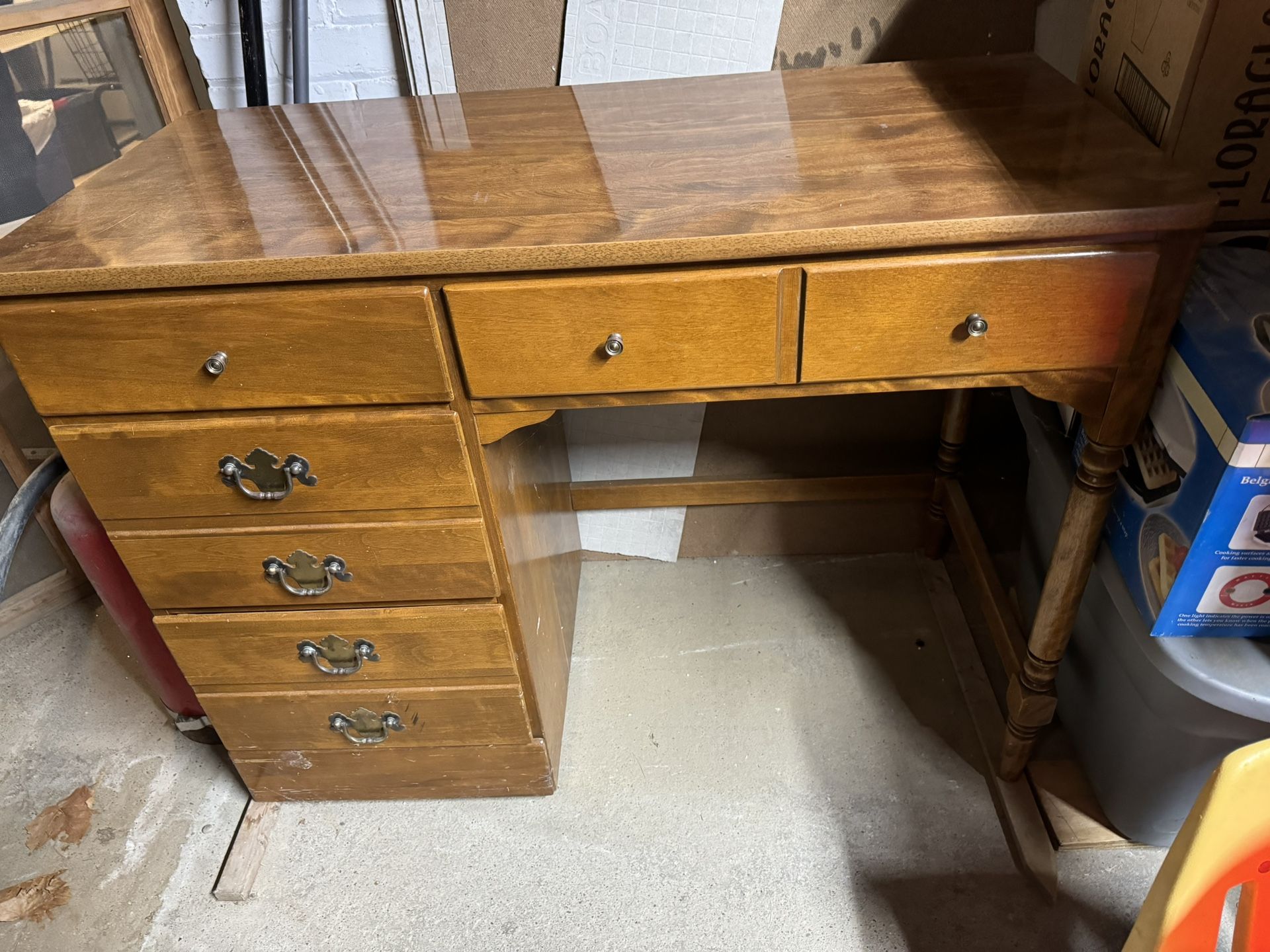 Vintage Wooden Ethan Allen Desk 40” wide 18 1/2” deep 30” tall