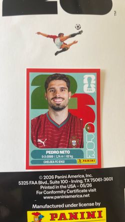 Pedro Neto Red #POR19 2026 Panini FIFA World Cup Stickers