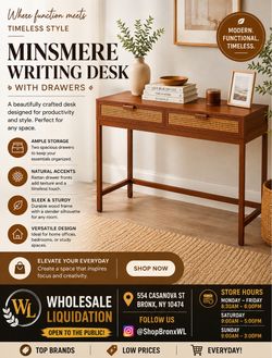 Minsmere Writing Desk with Drawers