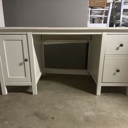 White IKEA Hemnes desk