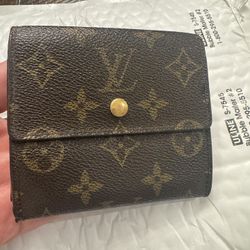 Authentic Louis Vuitton Monogram Trifold Wallet Brown Leather