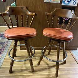 2 Vintage Bar Stools 30 Inches