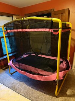Upper Bounce 60” Kids Indoor Trampoline w/ Safety Net – Excellent Condition