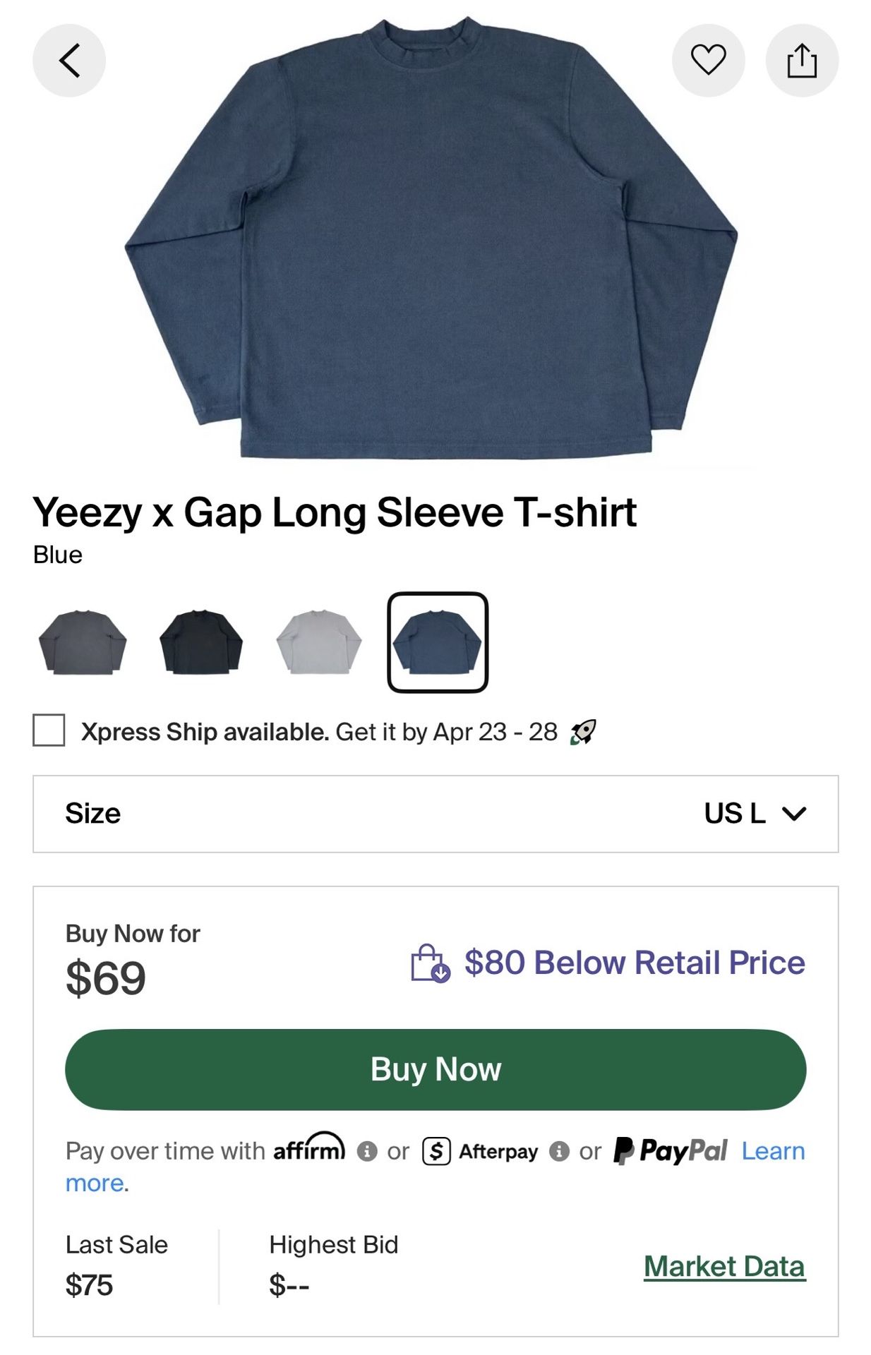 Yeezy Gap Long Sleeve