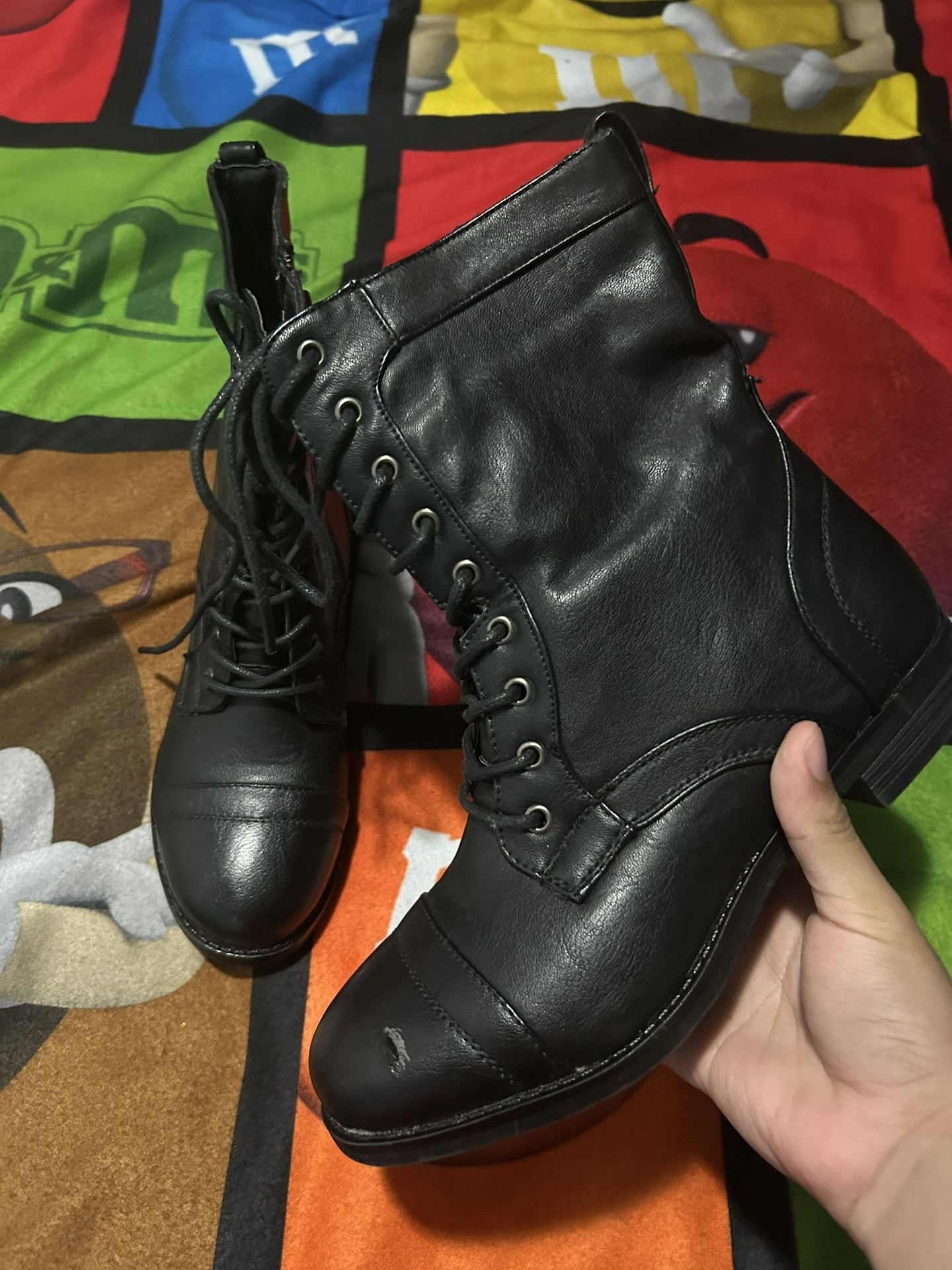 Forever 21 Black Lace-up Boots