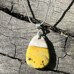 Sterling Silver Bumble Bee Jasper Pendant 