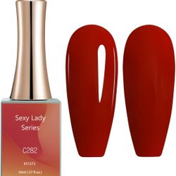 GEL NAIL POLISH UV & LED Popular In Winter Soak-Off Orange Red Glossy CANNI C282