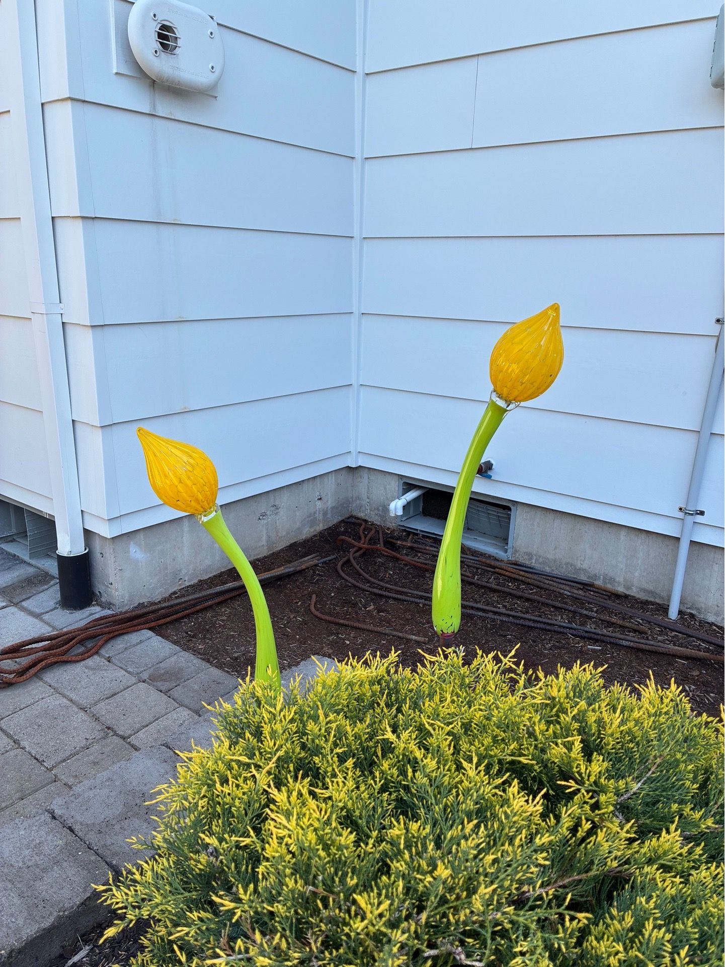 Blown glass garden art