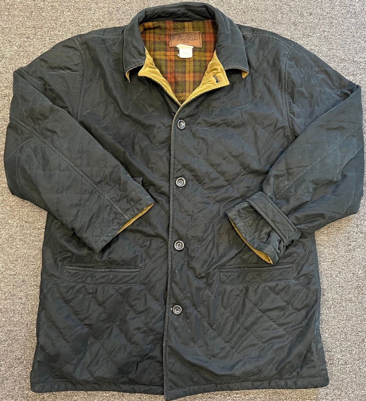 Valstar Quilt Plaid Lined Coat Jacket Size XL