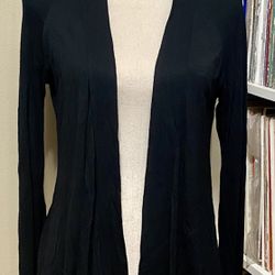 Olivia Moon Womens Black Open Cardigan Sweater Draped Rayon Women's M