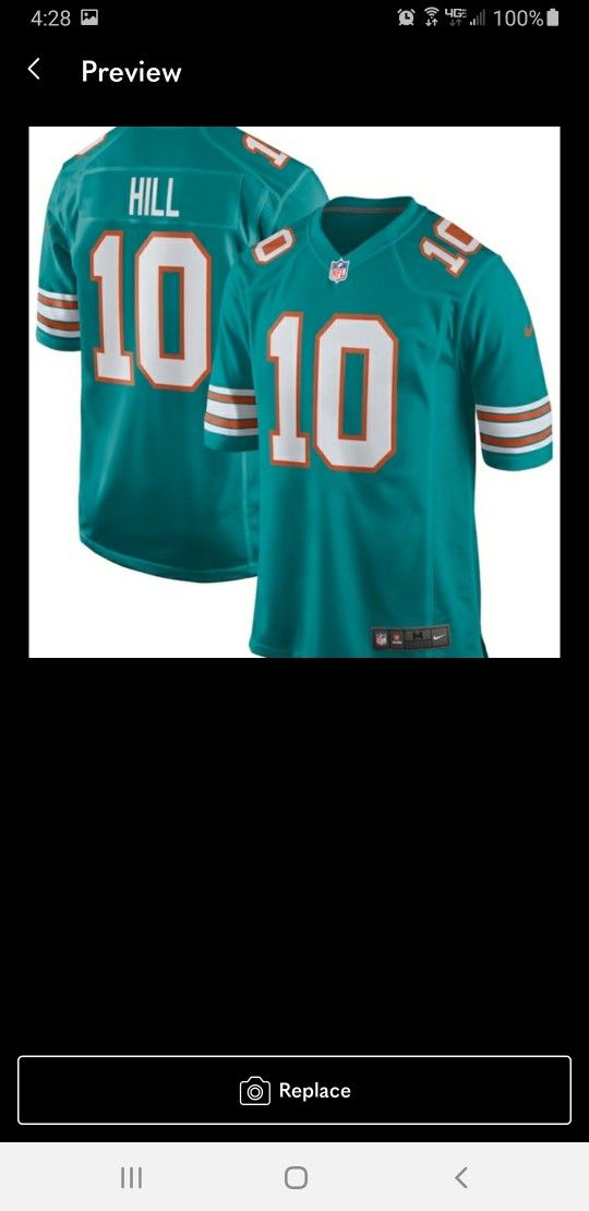New! Men's Miami Dolphins Tyreek Hill  Aqua Alternate Game Jersey XL