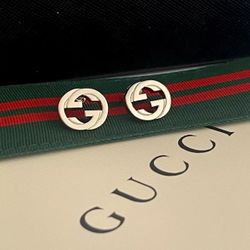 GG Silver Tone Gucci Stud Earrings VIP Gift