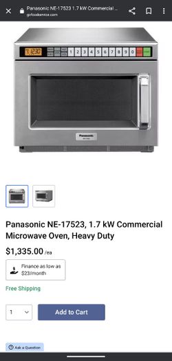 Panasonic NE-17523, 1.7 kW Commercial Microwave Oven, Heavy Duty