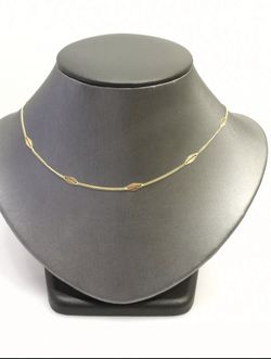 14kt Gold 585 Eternity Necklace 2.7grams 16.5” Long