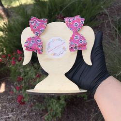 Day Of The Dead Color Pink Girls Hair Bows Size Small 