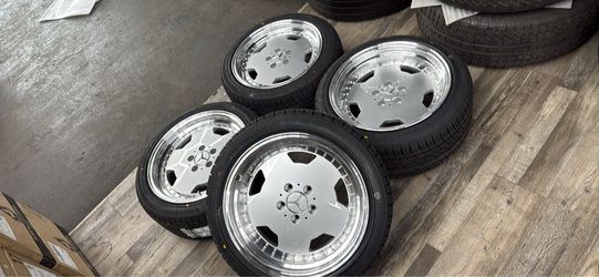 17” MERCEDES MONOBLOCK WHEELS 5x112 17x8.5 17x9.5 + 25 + TIRES (4) New-WE FINANCE