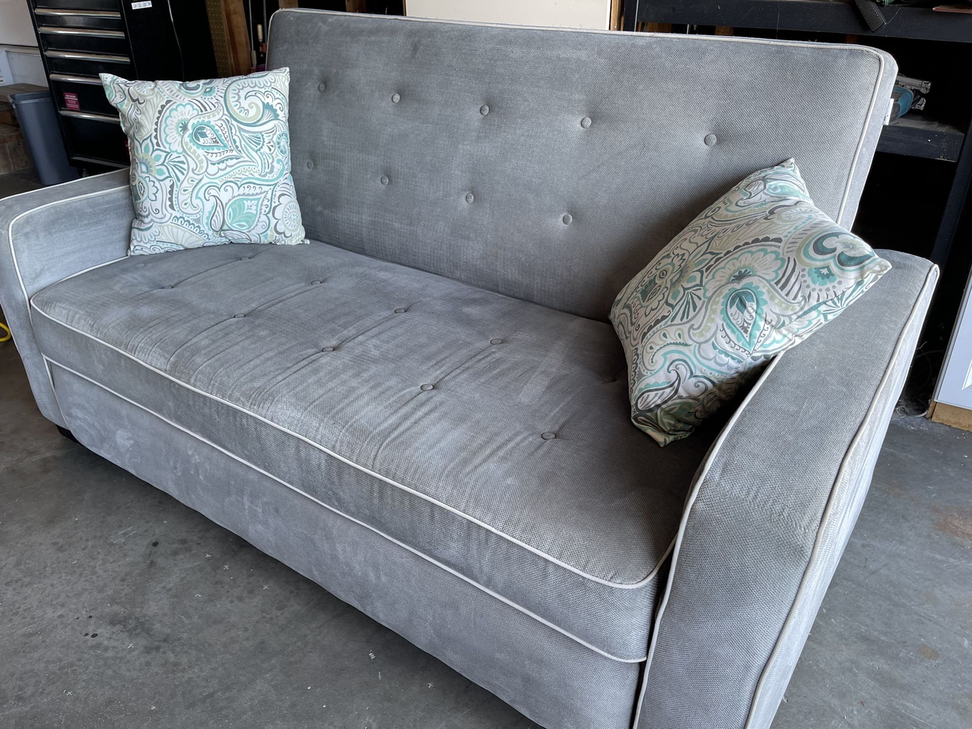 Gray Convertible Sofa Queen Sleeper