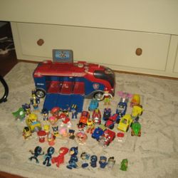 Bog Lot PAW Patrol Characters w/ Bus & PJ Masks