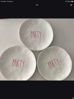 3 RAE DUNN MELAMINE DINNER PLATES