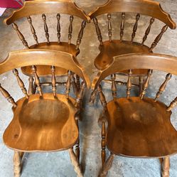 Antique Wood Dining Chairs
