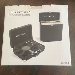 Victrola Journey Duo Combo-record Player With Matching Record Holder