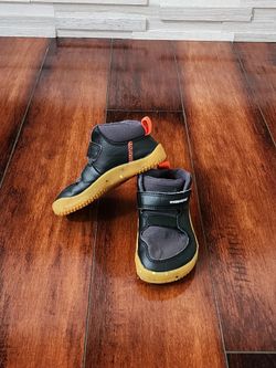 Vivobarefoot Primus Ludo Hi Toddler Kids Barefoot Boots Black Orange EU 23 US 7